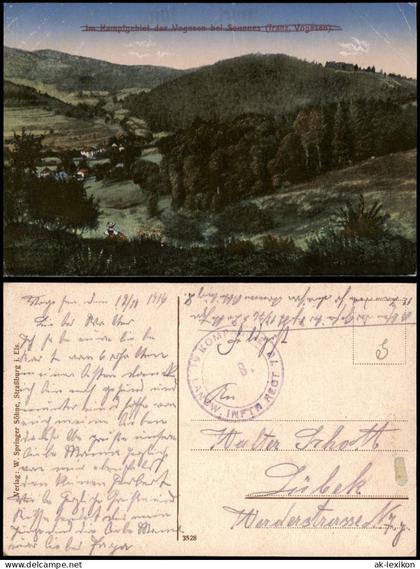 CPA Sens (Vogesen) Senones Kampfgebiet Vosges bei Senones 1916   Feldpost