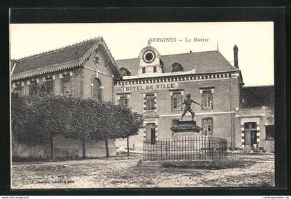CPA Sergines, La Mairie
