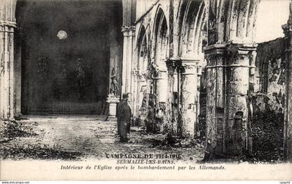 CPA Militaria Sermaize les Bains Interieur de l eglise apres le bombardement par les allemands