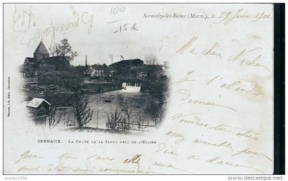 SERMAIZE LES BAINS RARE TIRAGE DE 1899 AFFRANCHISSEMENTS RARES AU DOS