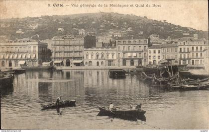 Cette Sete CPA Vue generale de a montagne et quai de Bosc