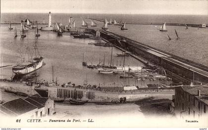 Sete - Cette - Panorama du Port - CPA