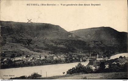 CPA Seyssel Vue Generale Des Deux Seyssel