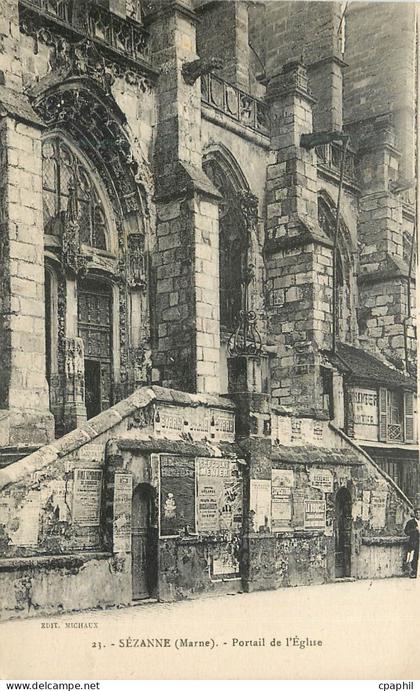 CPA Sezanne(Marne) Portail de l'Eglise