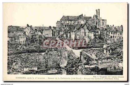 Soissons CPA Autour de la cathedrale