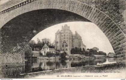 Solesmes CPA Abbaye sous le pont
