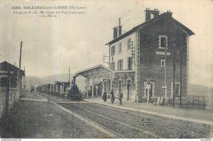 43 SOLIGNAC SUR LOIRE  la gare P.L.M. 2scans