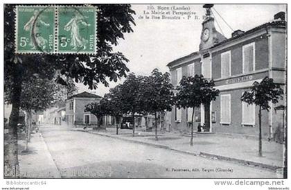 D40 - SORE < LA MAIRIE ET PERSPECTIVE DE LA RUE BROUSTA