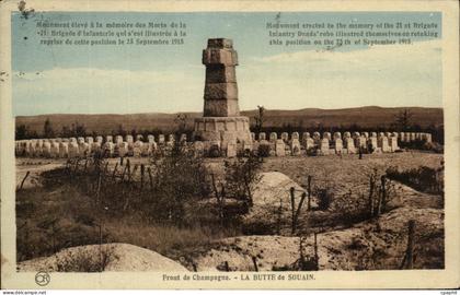 CPA Front De Champagne La Butte De Souain Militaria