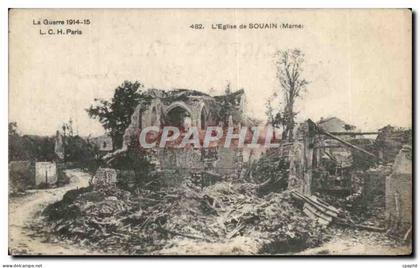 CPA La Guerre L'Eglise De Souain Militaria