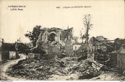 CPA La Guerre Paris L'Eglise De Souain Militaria