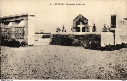 CPA Souain Cimetiere Americain Militaria