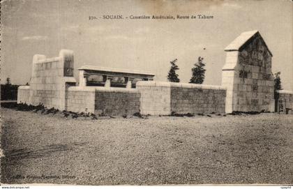 CPA Souain Cimetiere Americain Route De Tabure Militaria