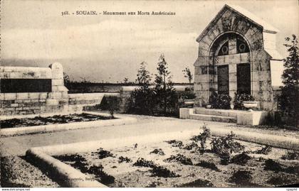 CPA Souain Monument Aux Morts Americains Militaria