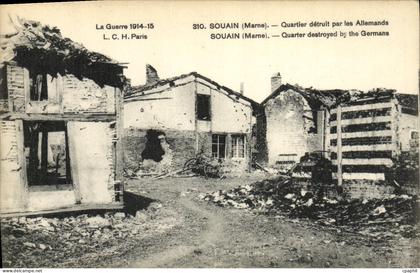CPA Souain Quarter detruit par les allemands Militaria