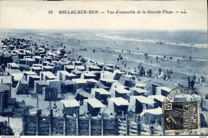 CPA Soulac sur Mer Vue d'ensemble de la Grande Plage