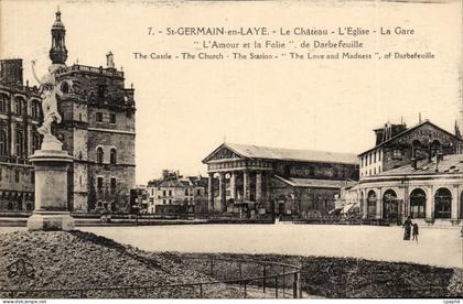 Saint Germain en Laye CPA Chateau Eglise Gare