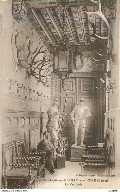 CPA 10 chateau de sully sur loire (loiret) le vestibule