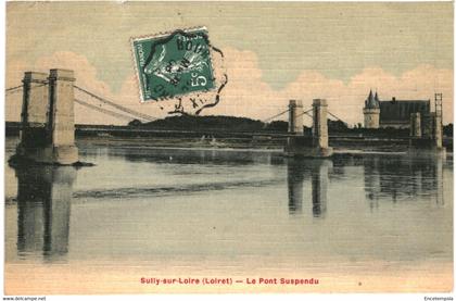 CPA carte postale France  Sully sur Loire  Pont suspendu 1908 VM60686
