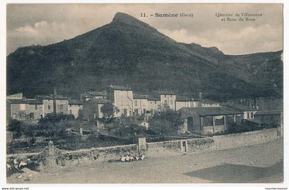 CPA - SUMÈNE (Gard) - Quartier de Villeneuve et Banc de Bane