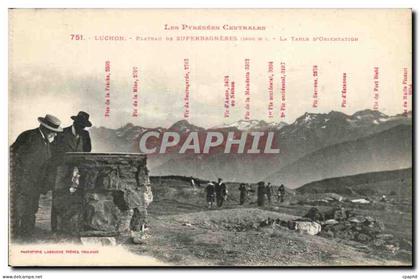 CPA Les Pyrenees Centrales Luchon Plateau De Superbagneres La table d'orientation