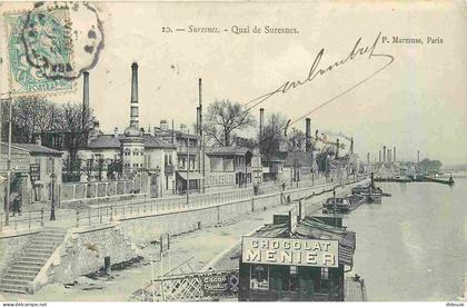 Carte Postale Ancienne - 92 - Suresnes - Quai de Suresnes - CPA - Oblitération de 1905 - Etat froissure - Voir Scans Rec