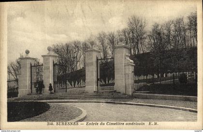 CPA Suresnes Entree du Cimetiere Americain