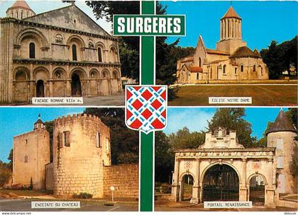 Carte Postale - 17 - Surgères - Multivues - Blasons - Flamme Postale de Surgères - CPM - Voir Scans Recto-Verso - Poscar