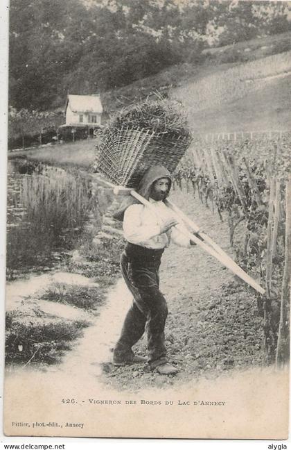 74 - TALLOIRES - Vigneron des bords du Lac d'Annecy - TALLOIRES - verso scanné