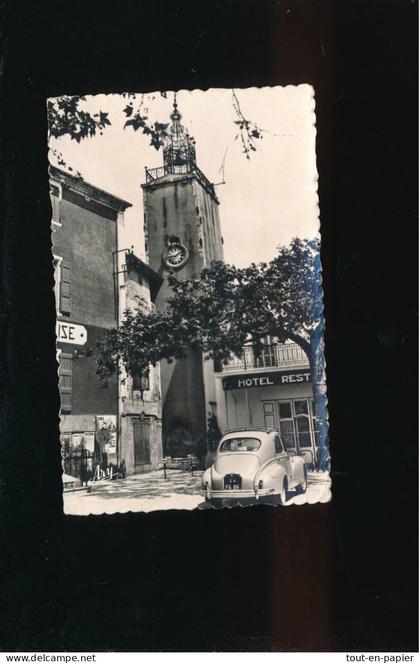 CPSM - 83 - Tavernes -  l'horloge - campanile voiture automobile