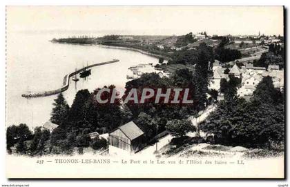 Thonon les Bains - Le Port et le Lac vue de l'Hotel des Bains - CPA