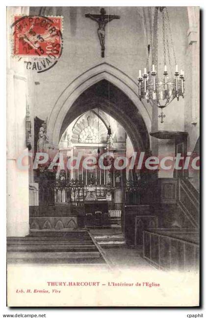 CPA Thury Harcourt l'interieur de l'eglise