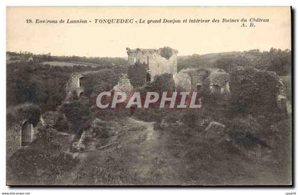 CPA Environs de Lannion Tonquedec Le Grand Donjon et Interieur des Ruines du Chateau