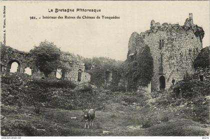CPA TONQUEDEC Interieur des Ruines du Chateau de Tonquedec (1148005)