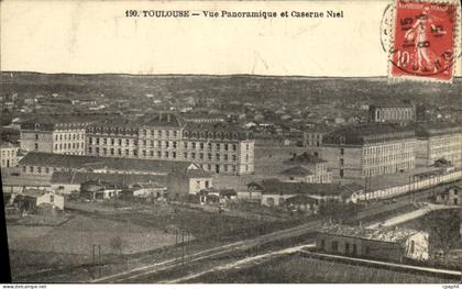 CPA Toulouse Vue Panoramique et Caserne Niel Militaria