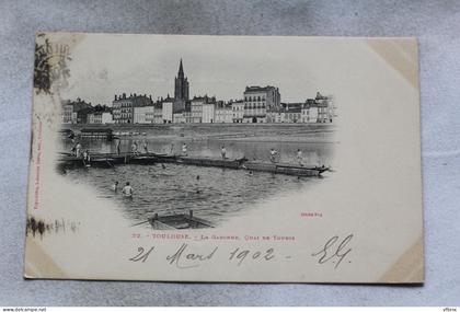 O173, Cpa 1902, Toulouse, la Garonne, quai de Tounis, Haute Garonne 31