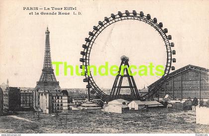 CPA 75 PARIS LA TOUR EIFFEL ET LA GRANDE ROUE