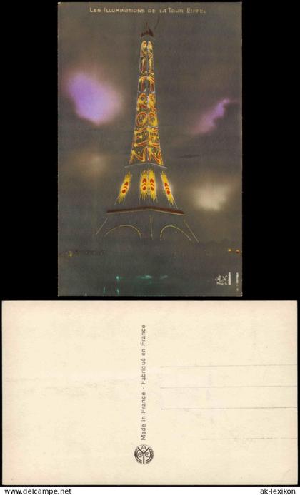 CPA Paris Eiffelturm Tour Eiffel Illuminiert Citroen Werbung 1913