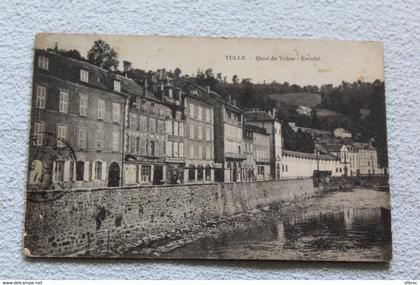 Cpa 1914, Tulle, quai Valon, évêché, Corrèze 19