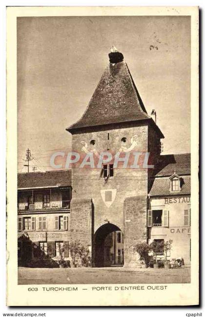 CPA Turckheim Porte D'Entree Ouest Cigogne