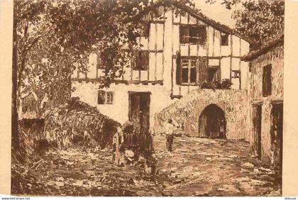 64 - Urrugne - Vieille Ferme à Urrugne - D'après une peinture de Floutier - Collection Pays Basque - CPA - Voir Scans Re
