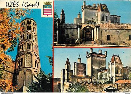 Carte Postale - 30 - Uzès - Multivues - Blasons - Flamme Postale de Uzès - CPM - Voir Scans Recto-Verso - Poscard - Cart