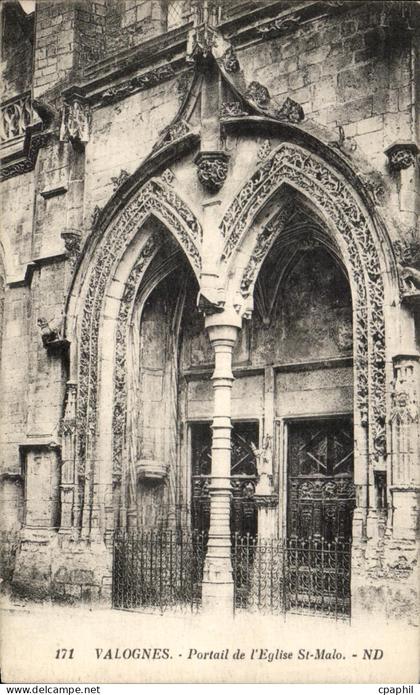CPA Valognes Portail de I'Eglise St Malo