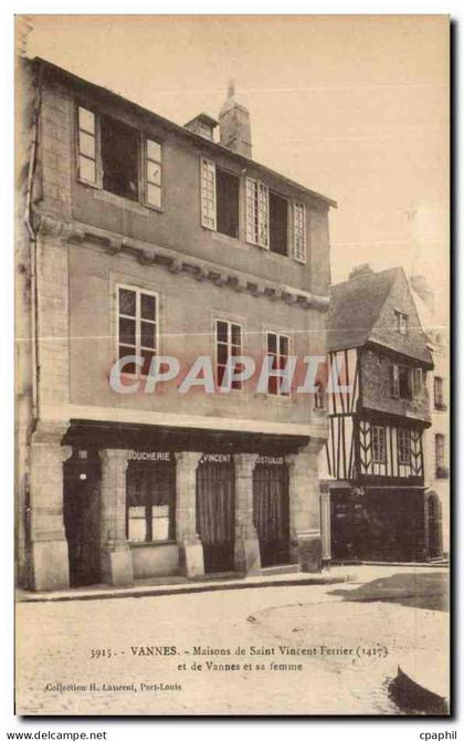 CPA Vannes Maisons de Saint Vincent Ferrier et de Vannes et sa Femme