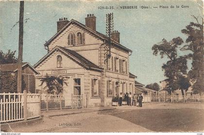 CPA Verberie Place de la Gare