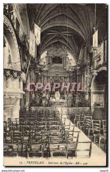 Verdelais CPA Interieur de l'eglise