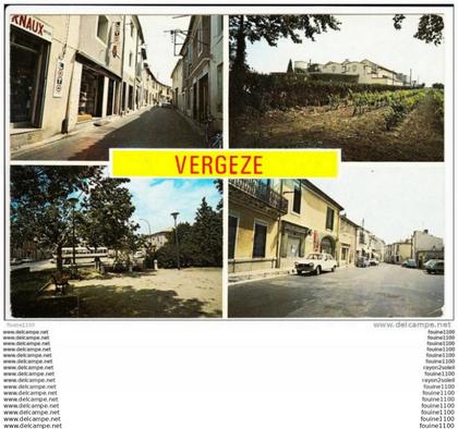carte ( format 15 x 10,5 cm ) de vergèze  ( recto verso )