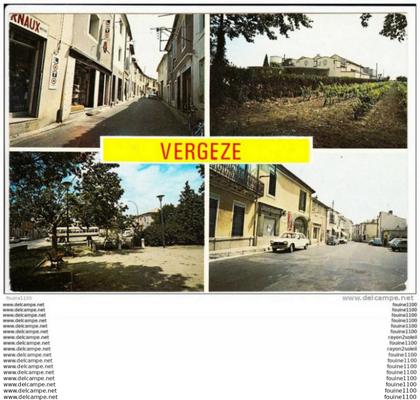 carte ( format 15 x 10,5 cm ) de vergèze  ( recto verso )