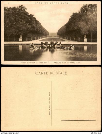 CPA Versailles APOLLO' S BASIN AND ROYAL ALLEY Schloss Garten 1920