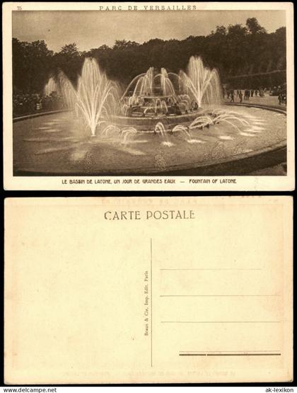 Versailles LE BASSIN DE LATONE UN JOUR DE GRANDES EAUX FOUNTAIN 1920